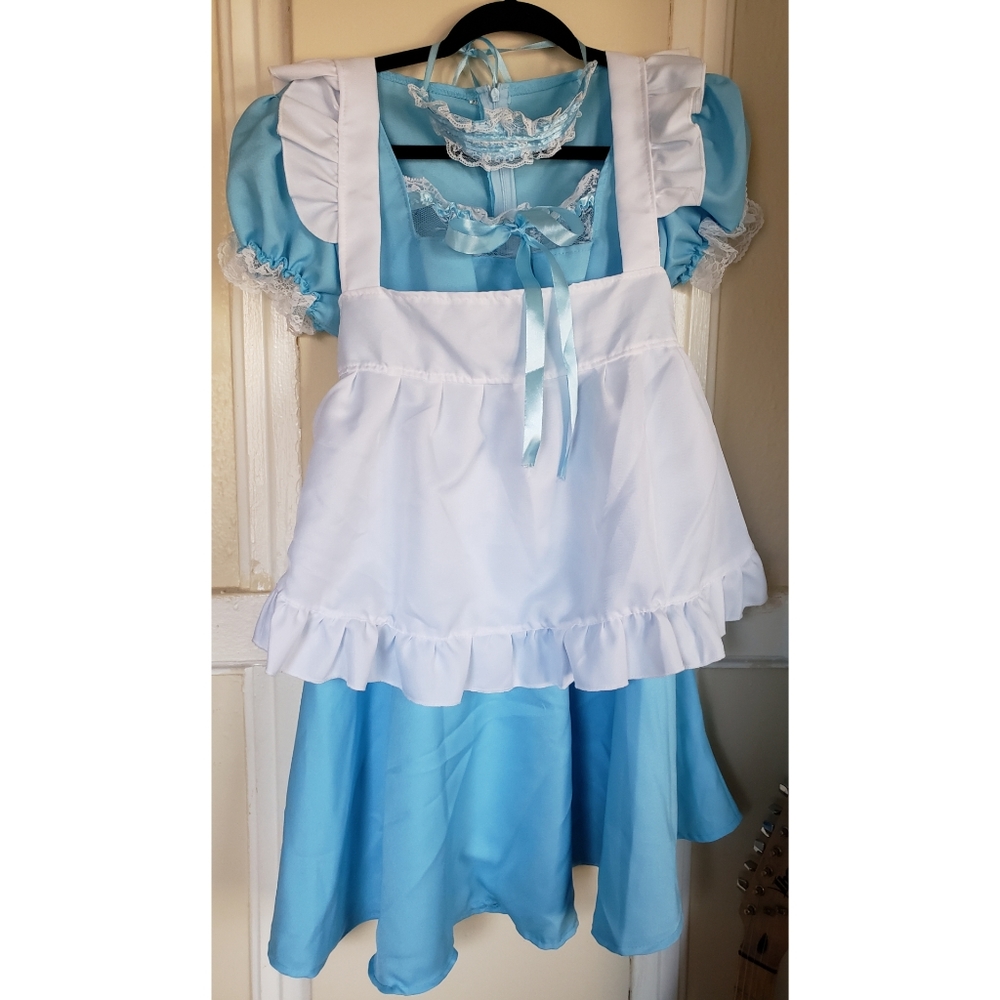 Sky blue Maid cosplay